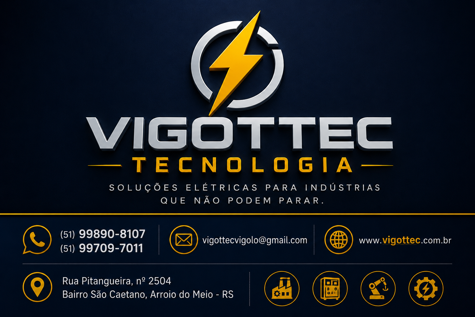 Logo e contatos da VIGOTTEC